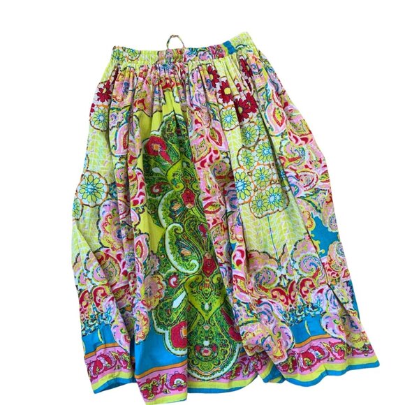 Bedford Fair Novelty Print Art To Wear Neon Boho Midi Skirt PS - Picture 4 of 6